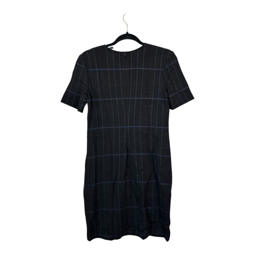 THEORY Rijik Structured Knit Plaid Sheath Dress Gray Size 4 Career Office - Picture 3 of 6